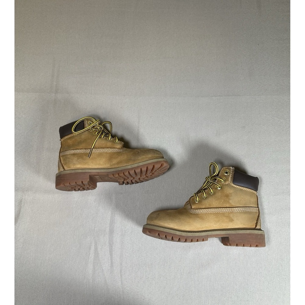 Timberland Boots Size 13 Wheat Nubuck Leather Hiking Field Waterproof Boy's - Picture 5 of 12